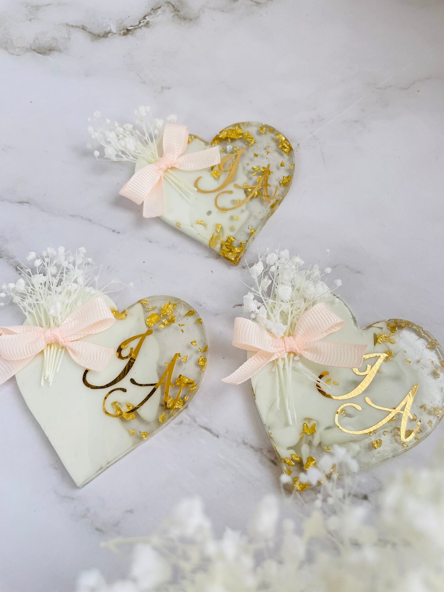 10 pcs Epoxy Heart Keepsakes, Cute Favors