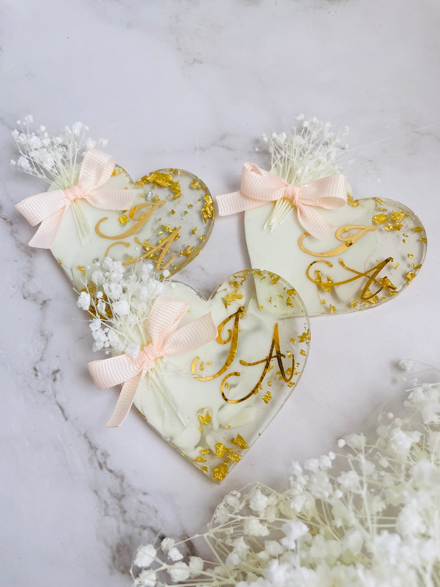 10 pcs Epoxy Heart Keepsakes, Cute Favors