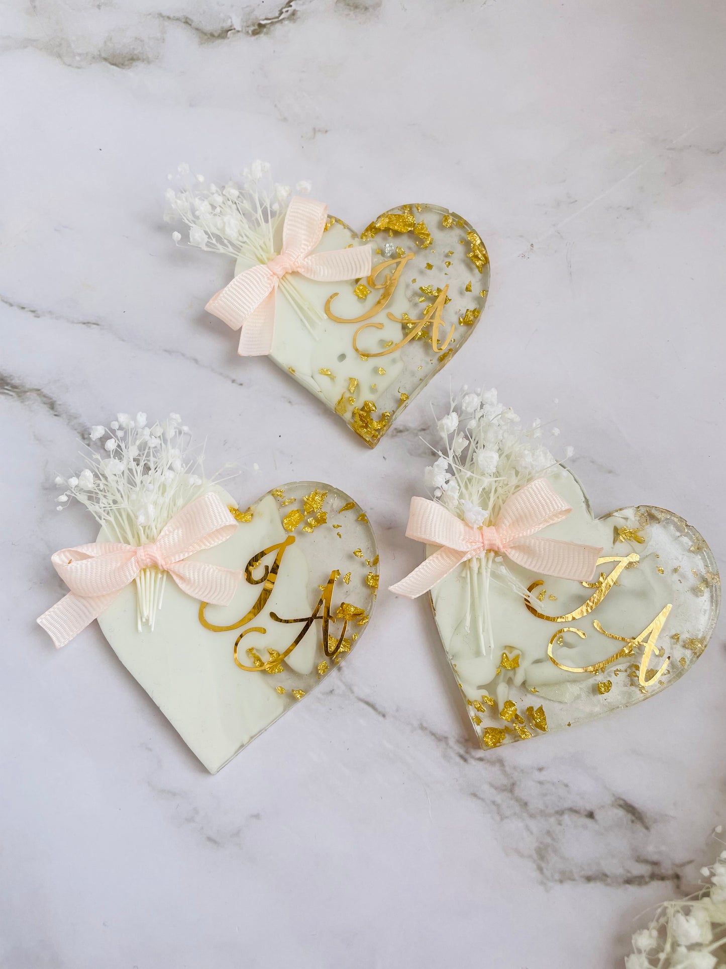 10 pcs Epoxy Heart Keepsakes, Cute Favors