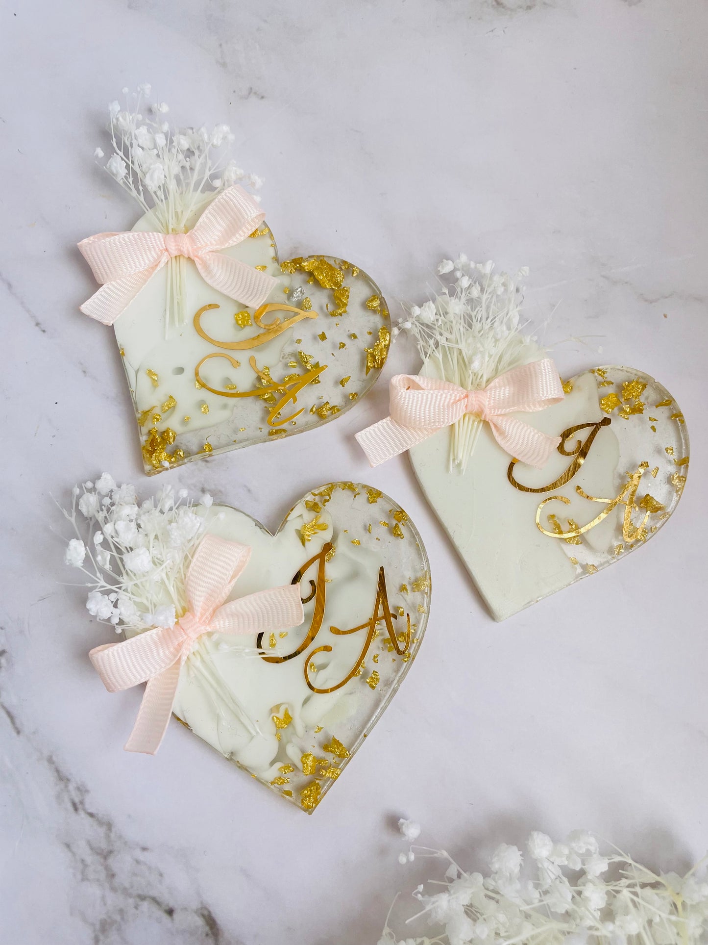 10 pcs Epoxy Heart Keepsakes, Cute Favors