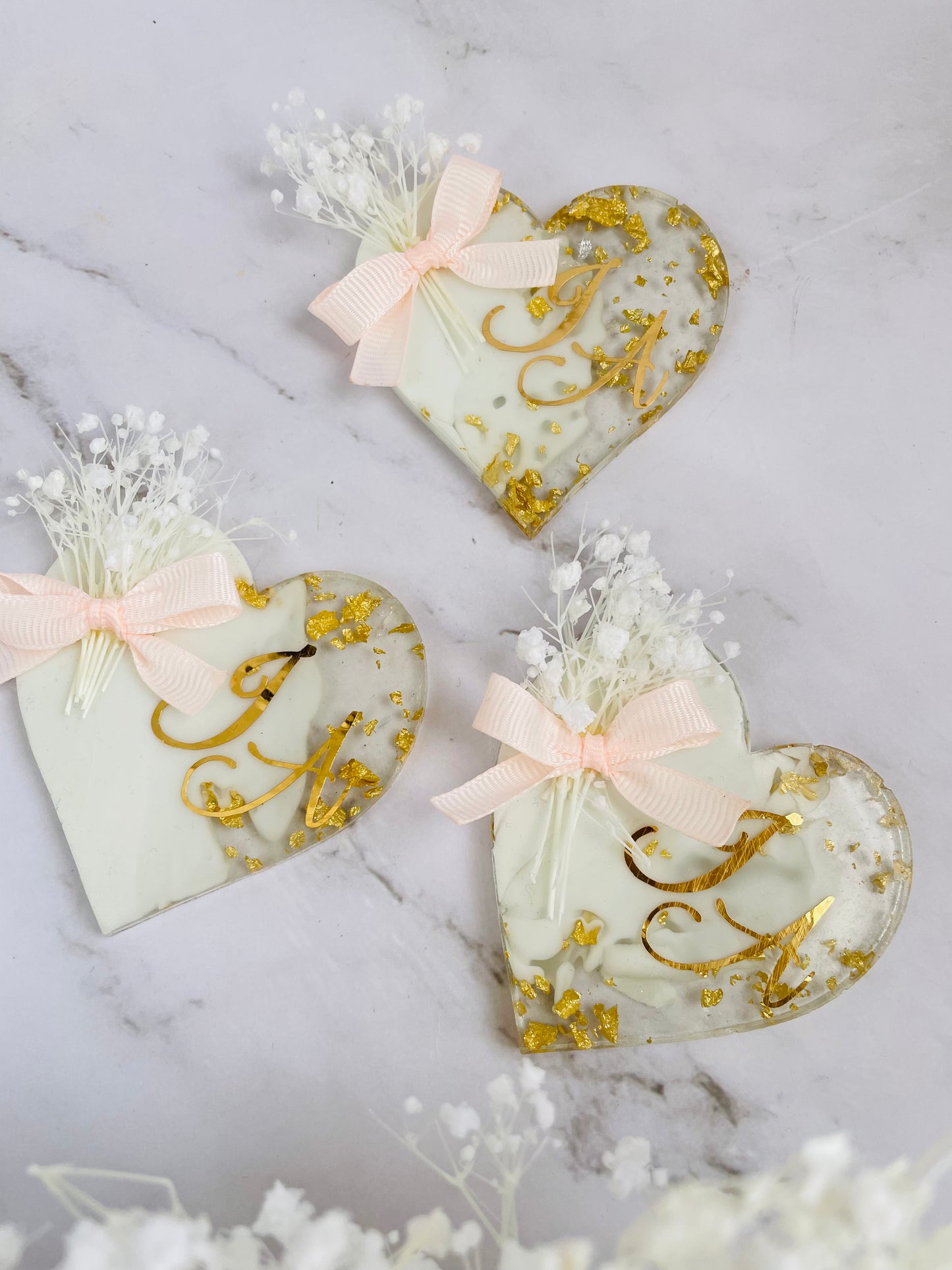 10 pcs Epoxy Heart Keepsakes, Cute Favors