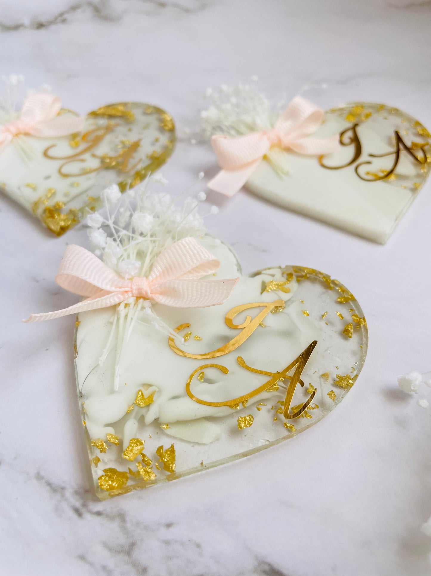 10 pcs Epoxy Heart Keepsakes, Cute Favors