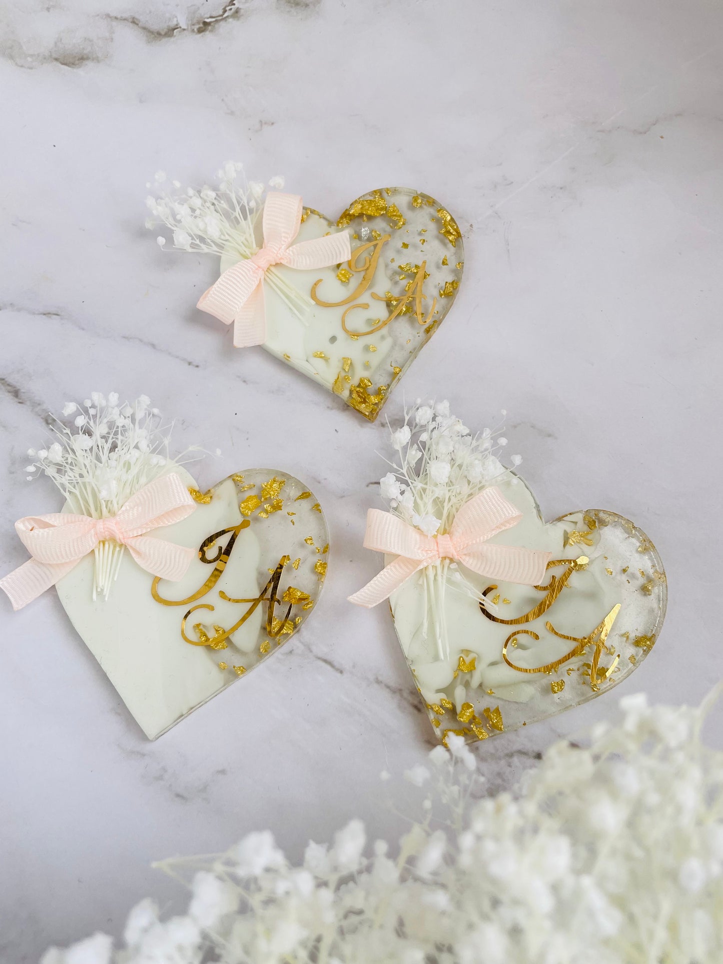 10 pcs Epoxy Heart Keepsakes, Cute Favors
