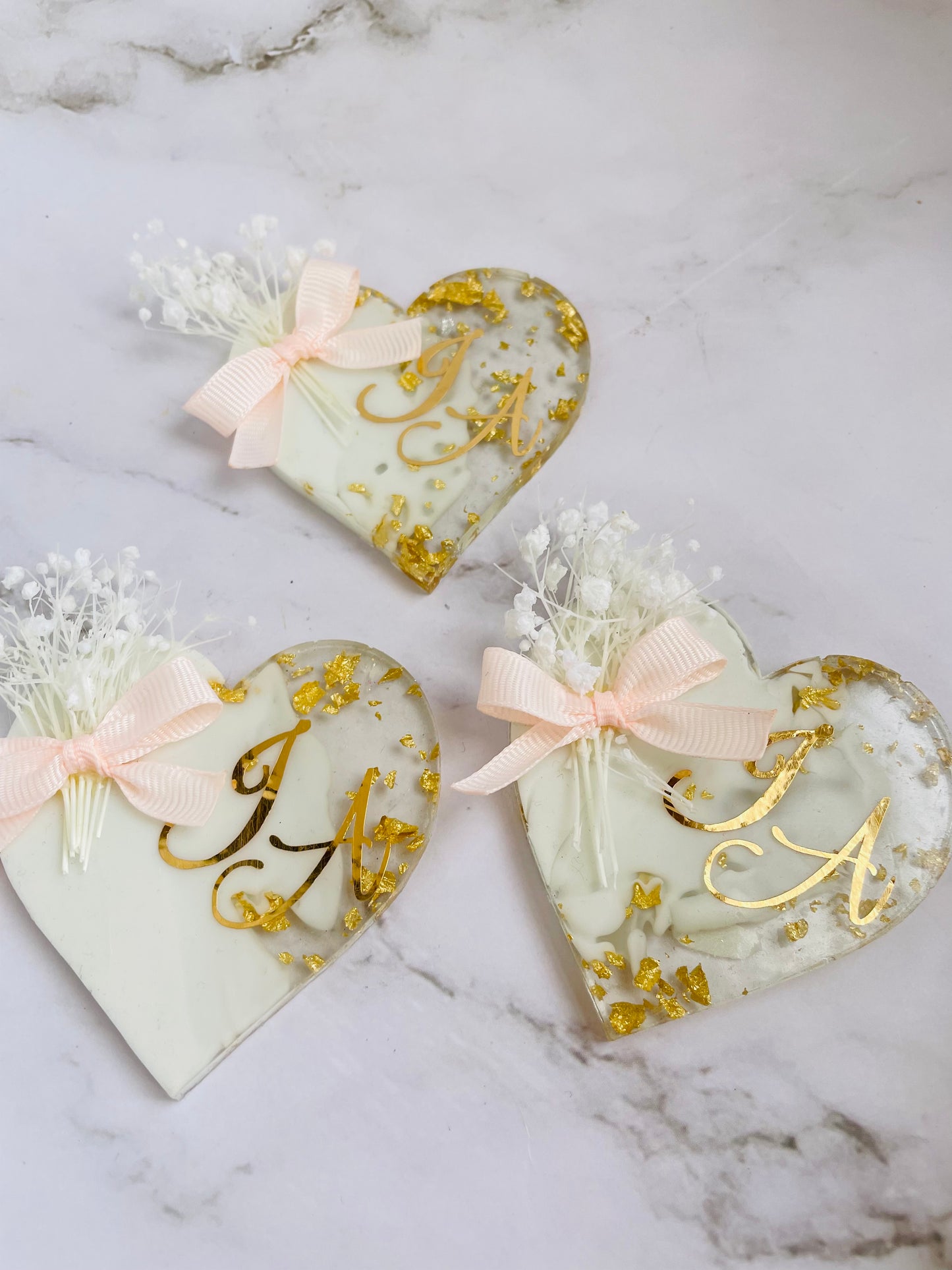 10 pcs Epoxy Heart Keepsakes, Cute Favors