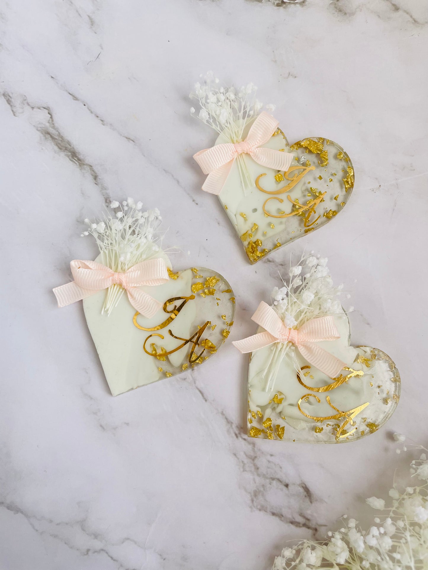 10 pcs Epoxy Heart Keepsakes, Cute Favors