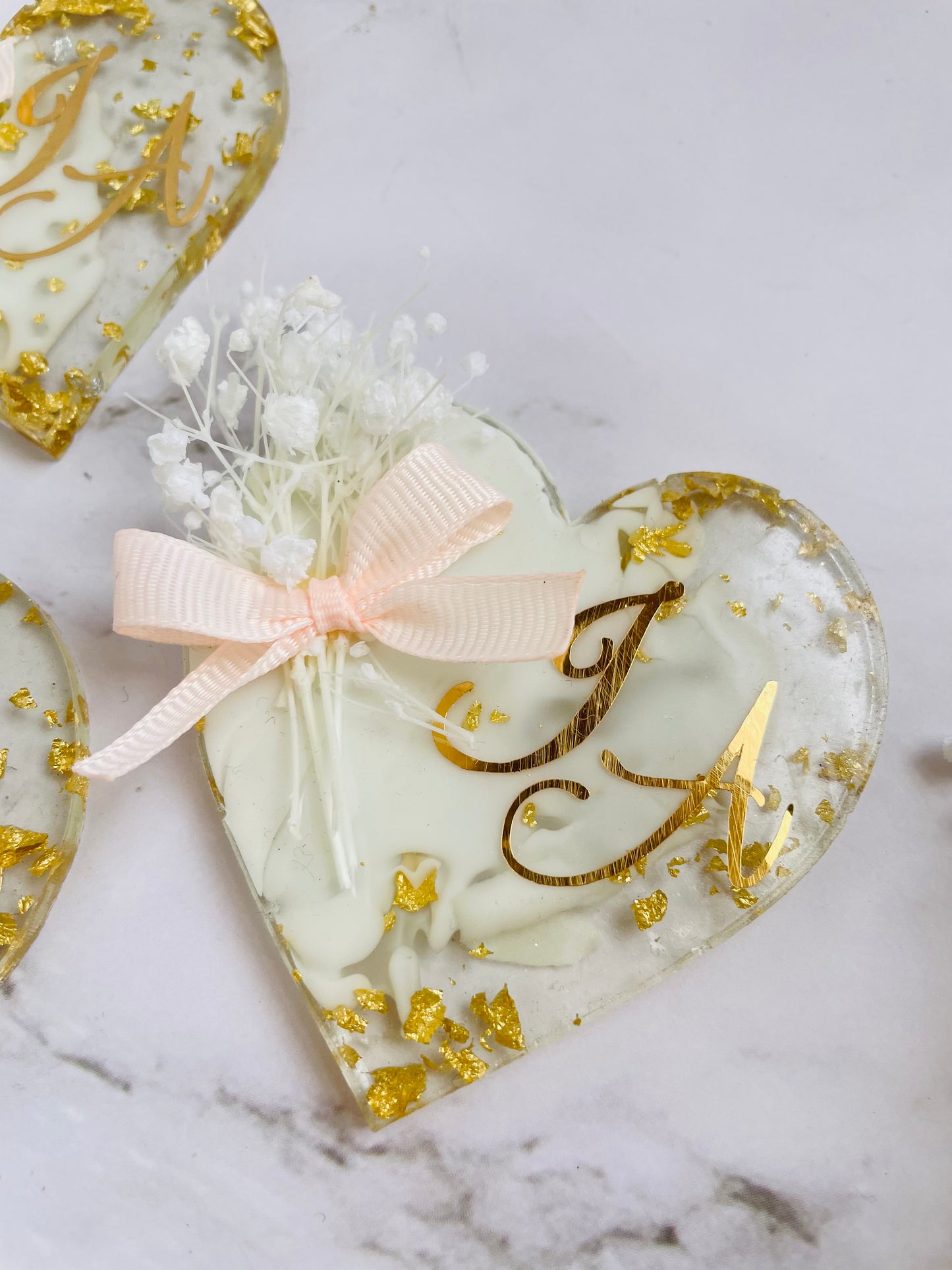 10 pcs Epoxy Heart Keepsakes, Cute Favors