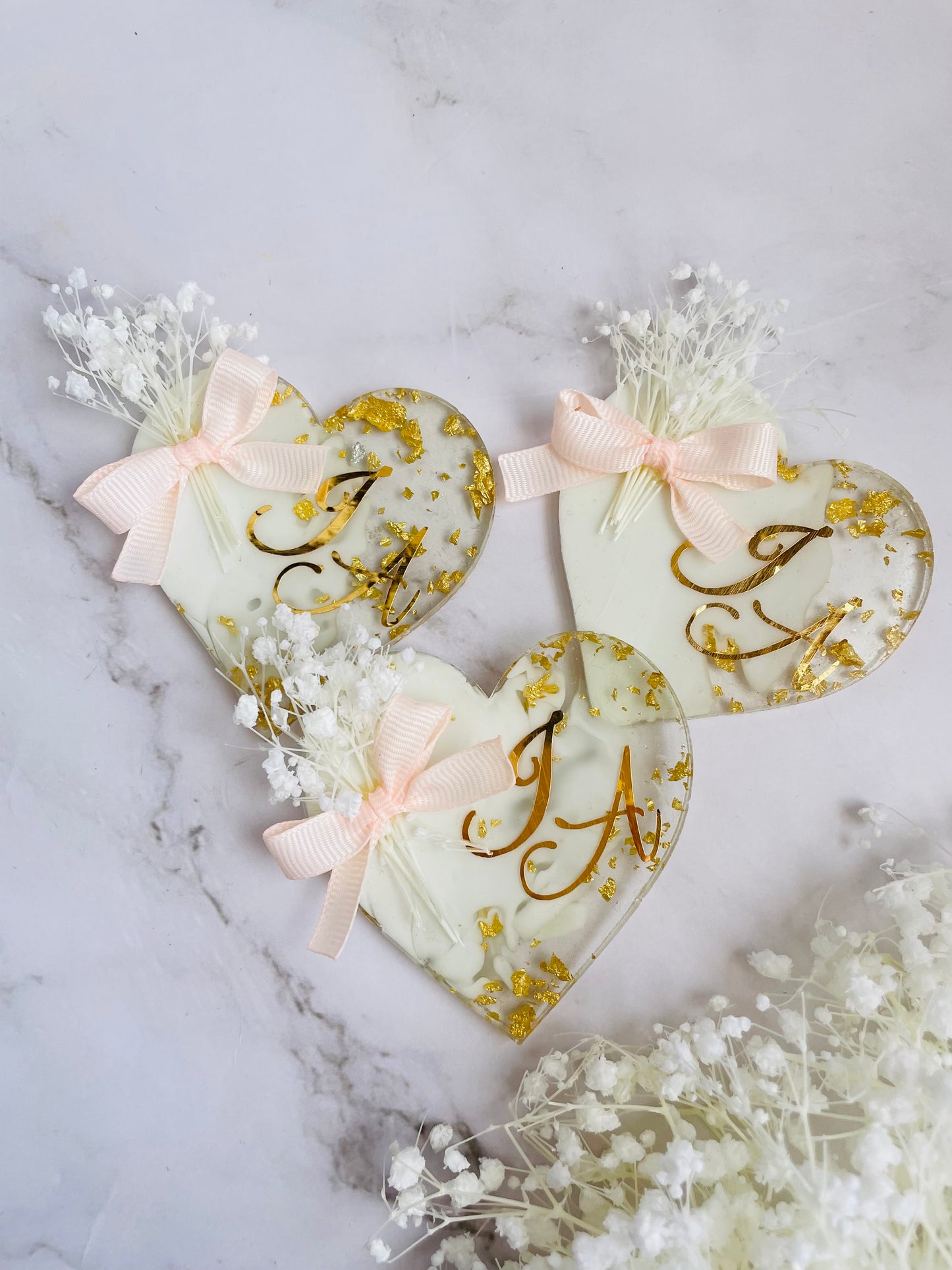 10 pcs Epoxy Heart Keepsakes, Cute Favors