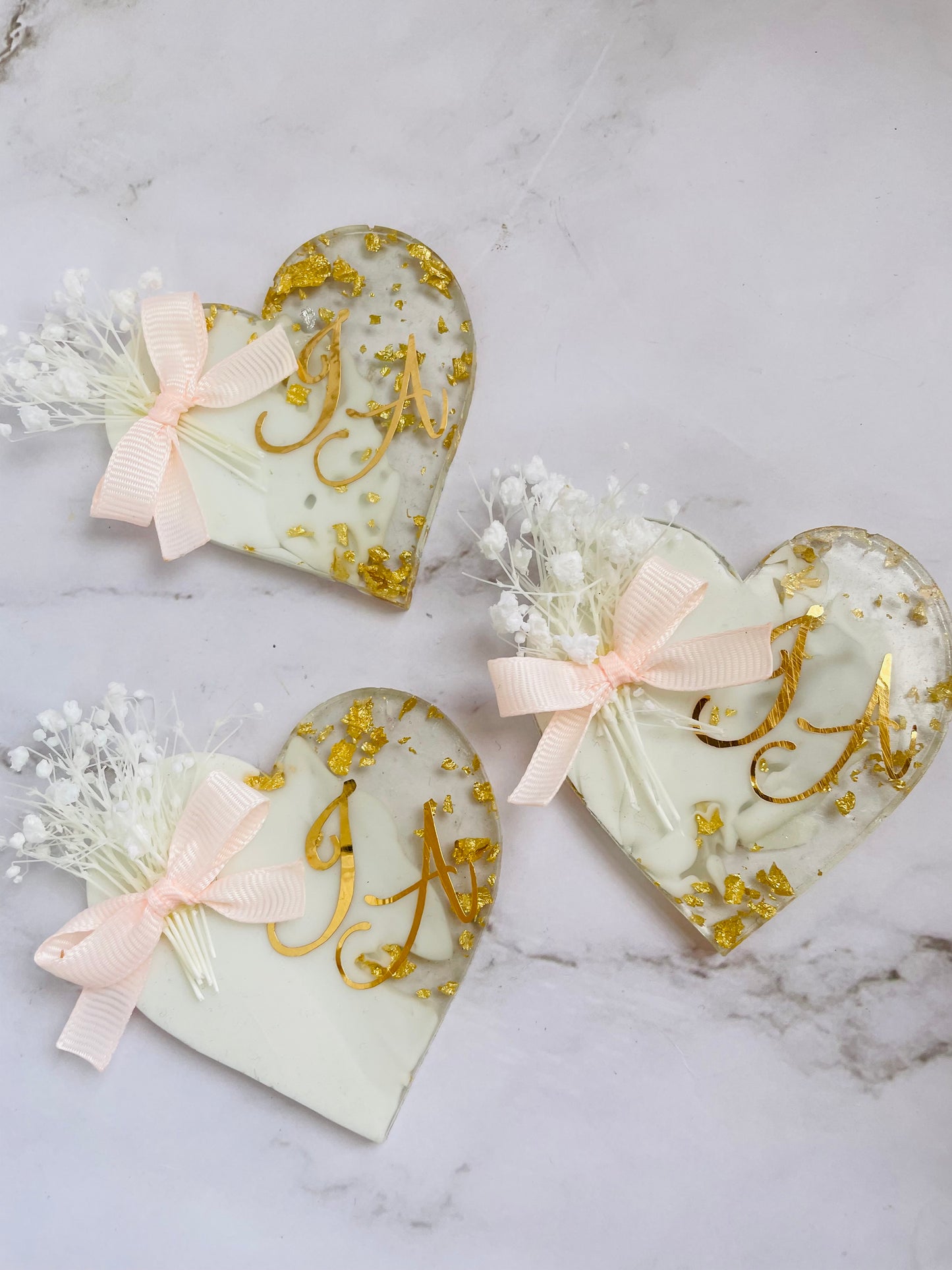 10 pcs Epoxy Heart Keepsakes, Cute Favors