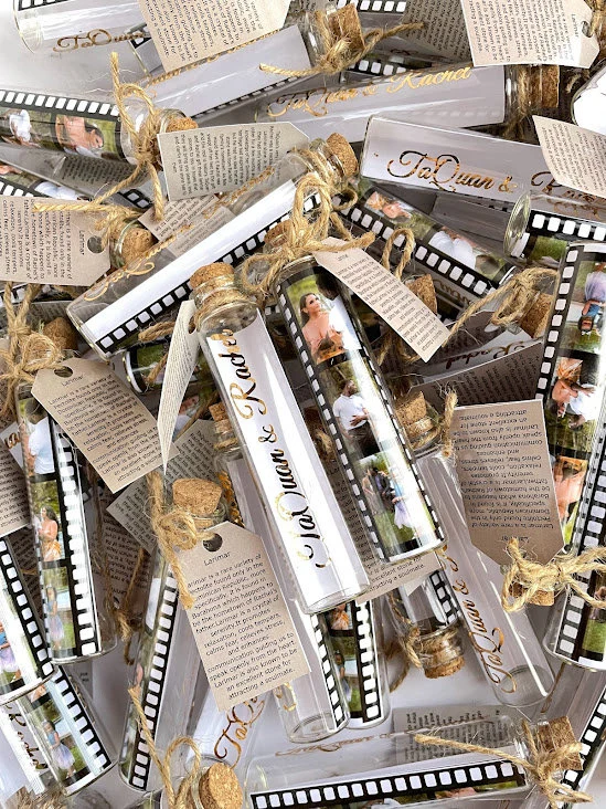 10 pcs Movie Theme Glass Tube Favors