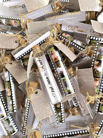 10 pcs Movie Theme Glass Tube Favors