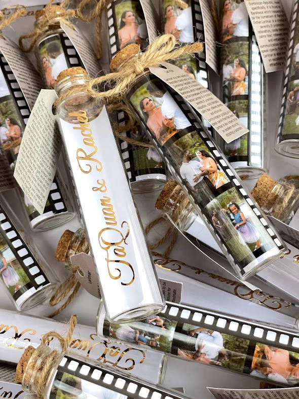 10 pcs Movie Theme Glass Tube Favors