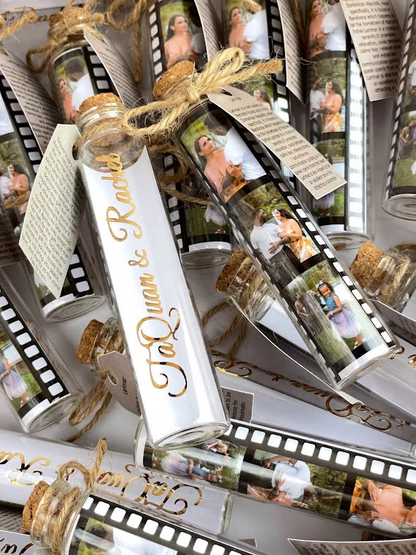 10 pcs Movie Theme Glass Tube Favors