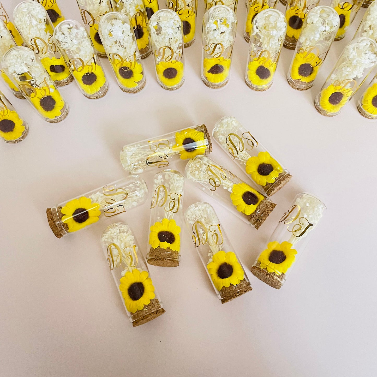 10 pcs Sunflower theme glass dome favors