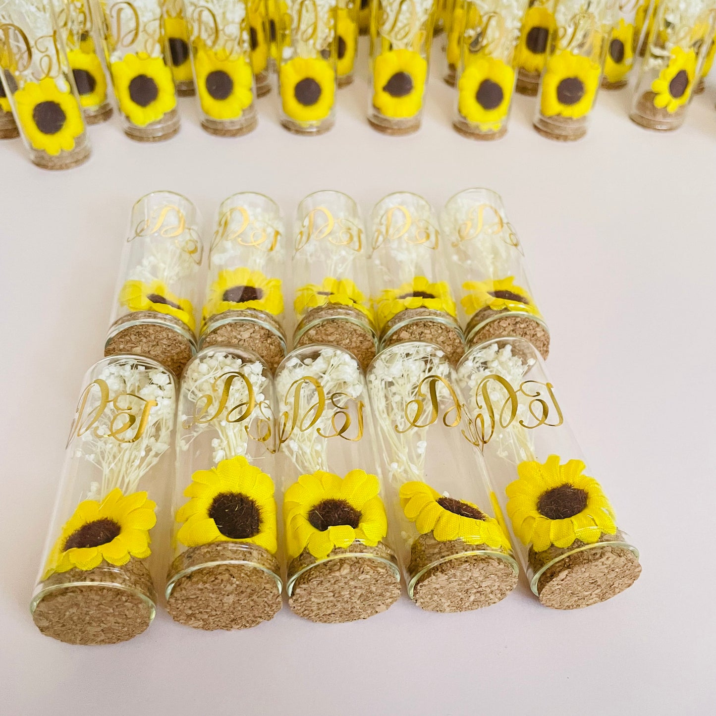 10 pcs Sunflower theme glass dome favors