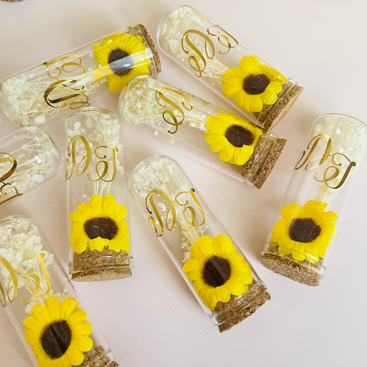 10 pcs Sunflower theme glass dome favors