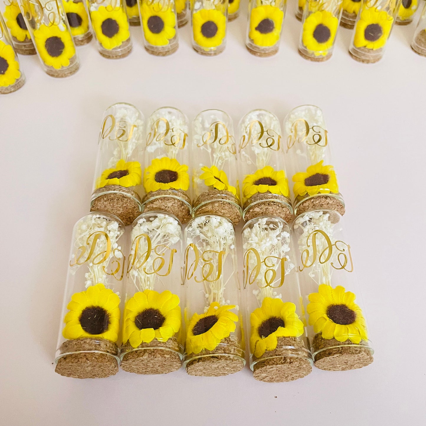 10 pcs Sunflower theme glass dome favors