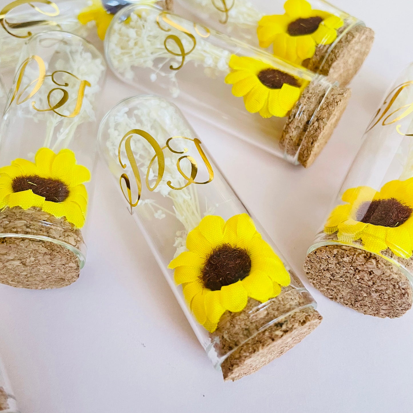 10 pcs Sunflower theme glass dome favors